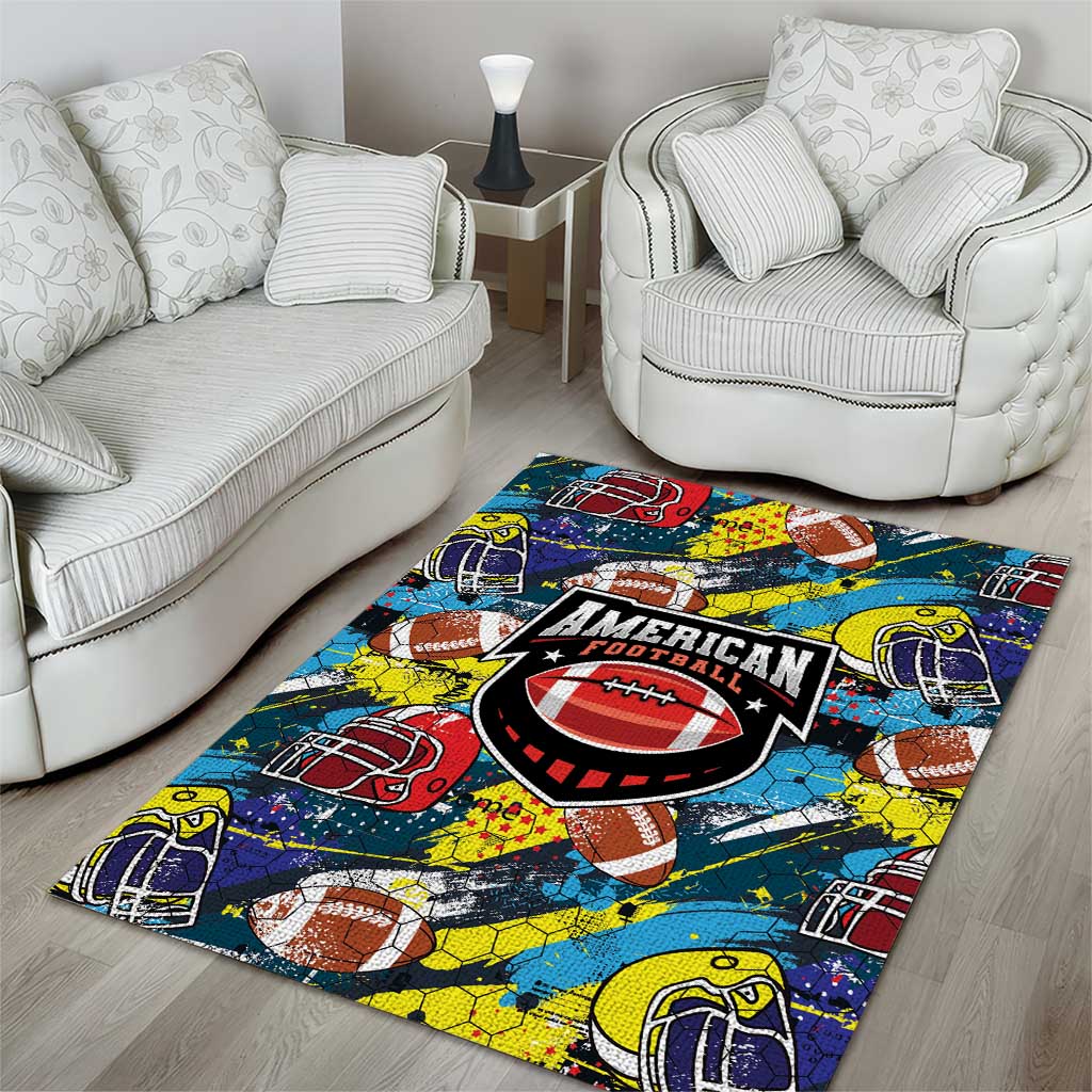 American Football Graffiti Area Rug Unique Style - Wonder Print Shop