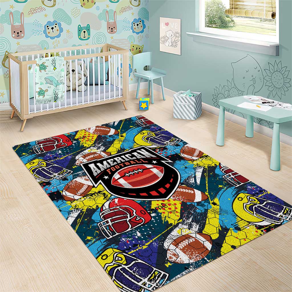 American Football Graffiti Area Rug Unique Style - Wonder Print Shop