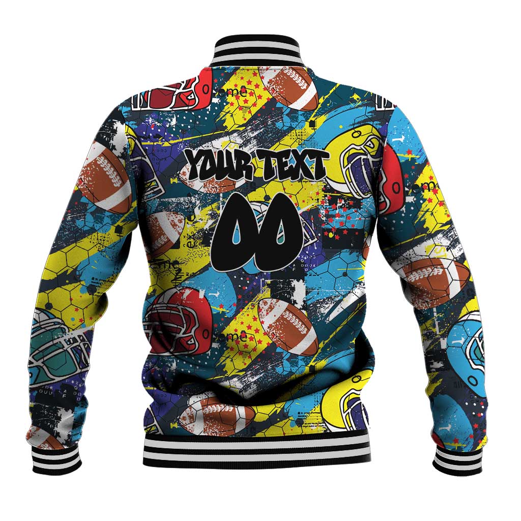 Custom American Football Graffiti Baseball Jacket Unique Style - Wonder Print Shop