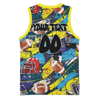 Custom American Football Graffiti Basketball Jersey Unique Style - Wonder Print Shop