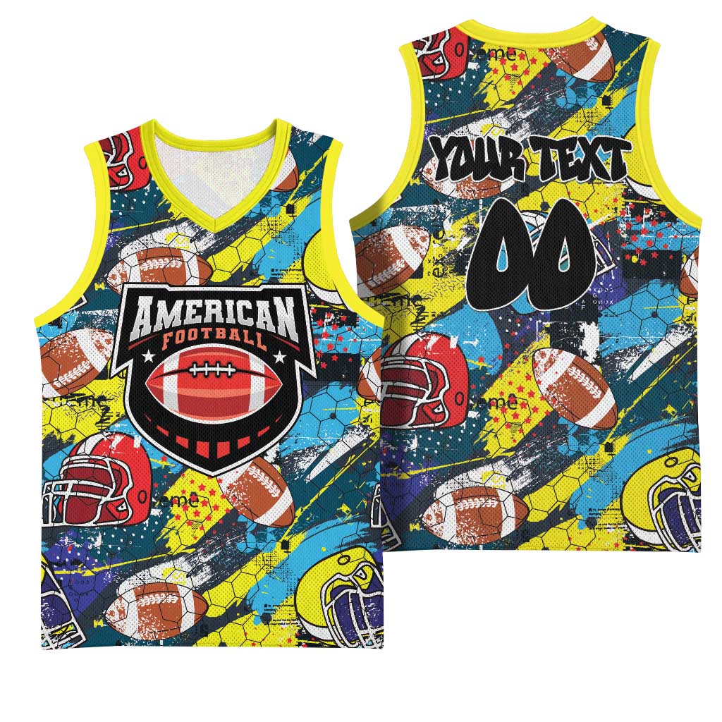 Custom American Football Graffiti Basketball Jersey Unique Style - Wonder Print Shop