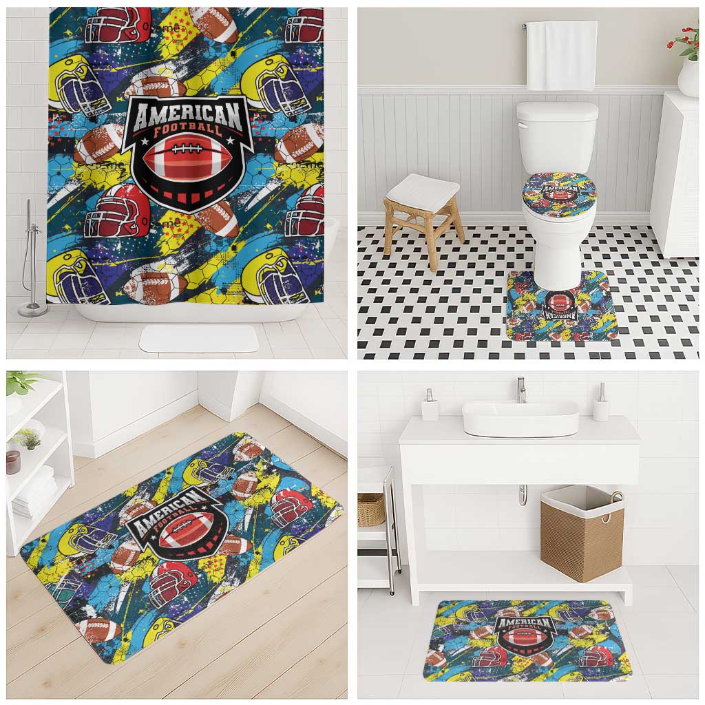 American Football Graffiti Bathroom Set Unique Style - Wonder Print Shop