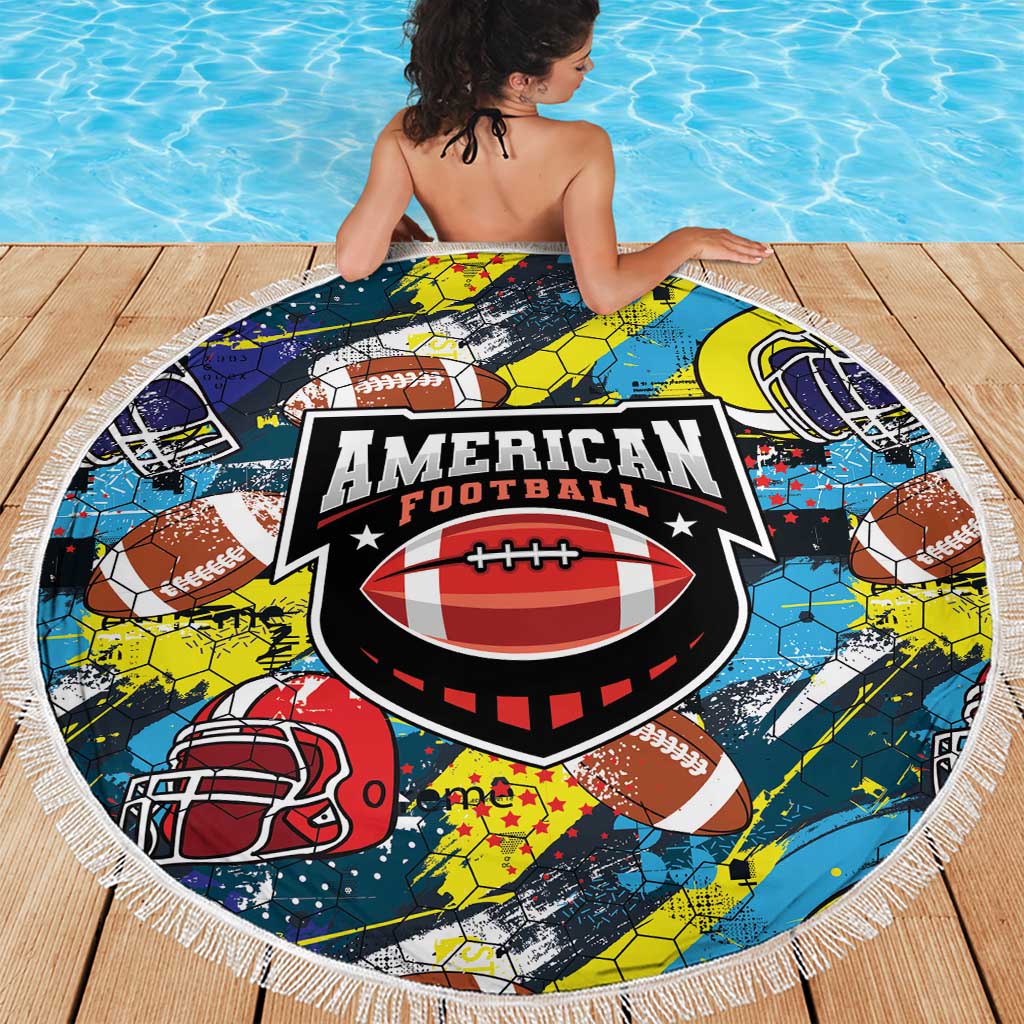 American Football Graffiti Beach Blanket Unique Style - Wonder Print Shop
