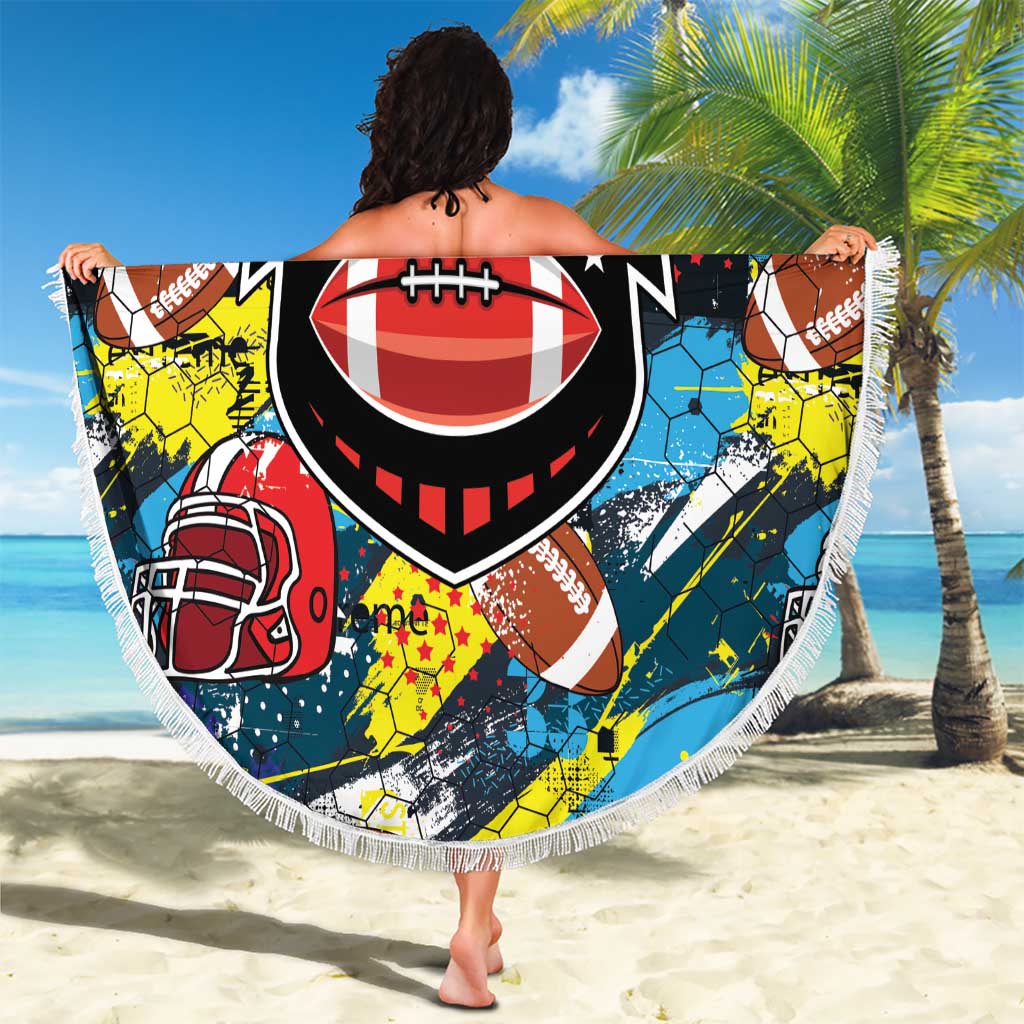 American Football Graffiti Beach Blanket Unique Style - Wonder Print Shop