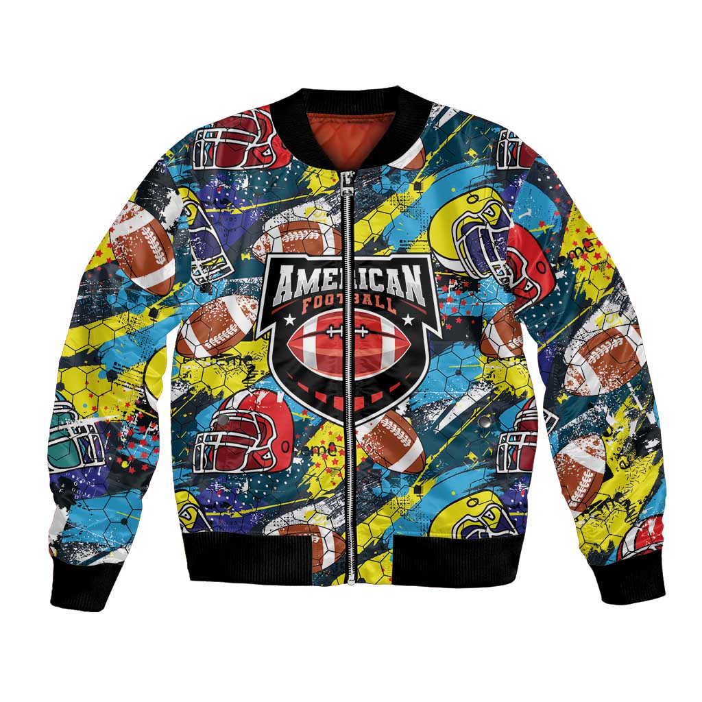 Custom American Football Graffiti Bomber Jacket Unique Style - Wonder Print Shop