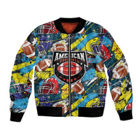 Custom American Football Graffiti Bomber Jacket Unique Style - Wonder Print Shop