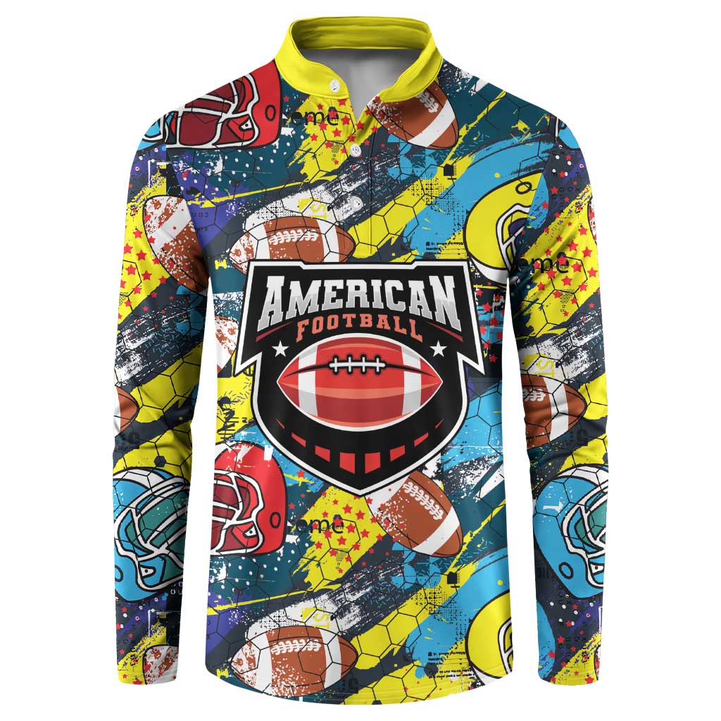 Custom American Football Graffiti Button Sweatshirt Unique Style - Wonder Print Shop