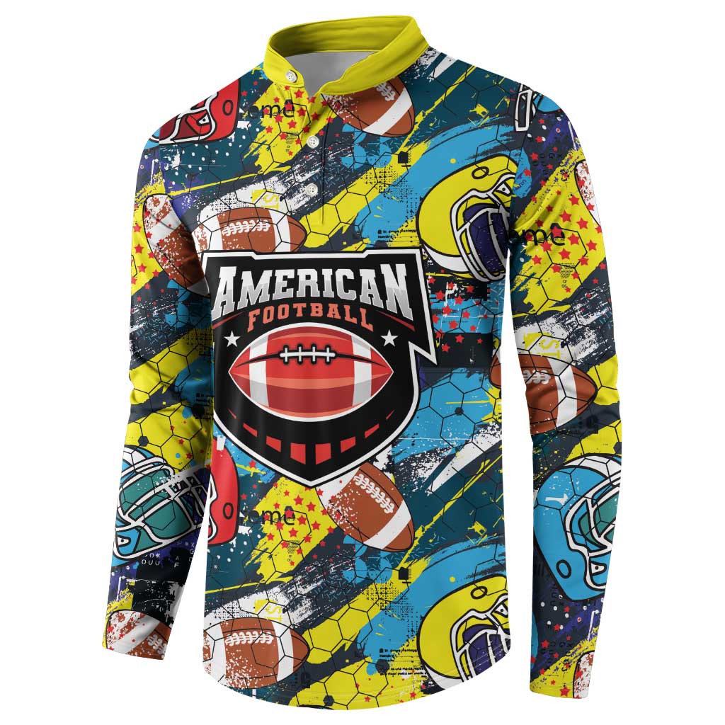 Custom American Football Graffiti Button Sweatshirt Unique Style - Wonder Print Shop