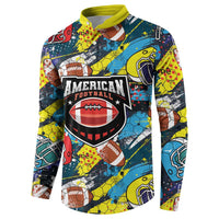 Custom American Football Graffiti Button Sweatshirt Unique Style - Wonder Print Shop