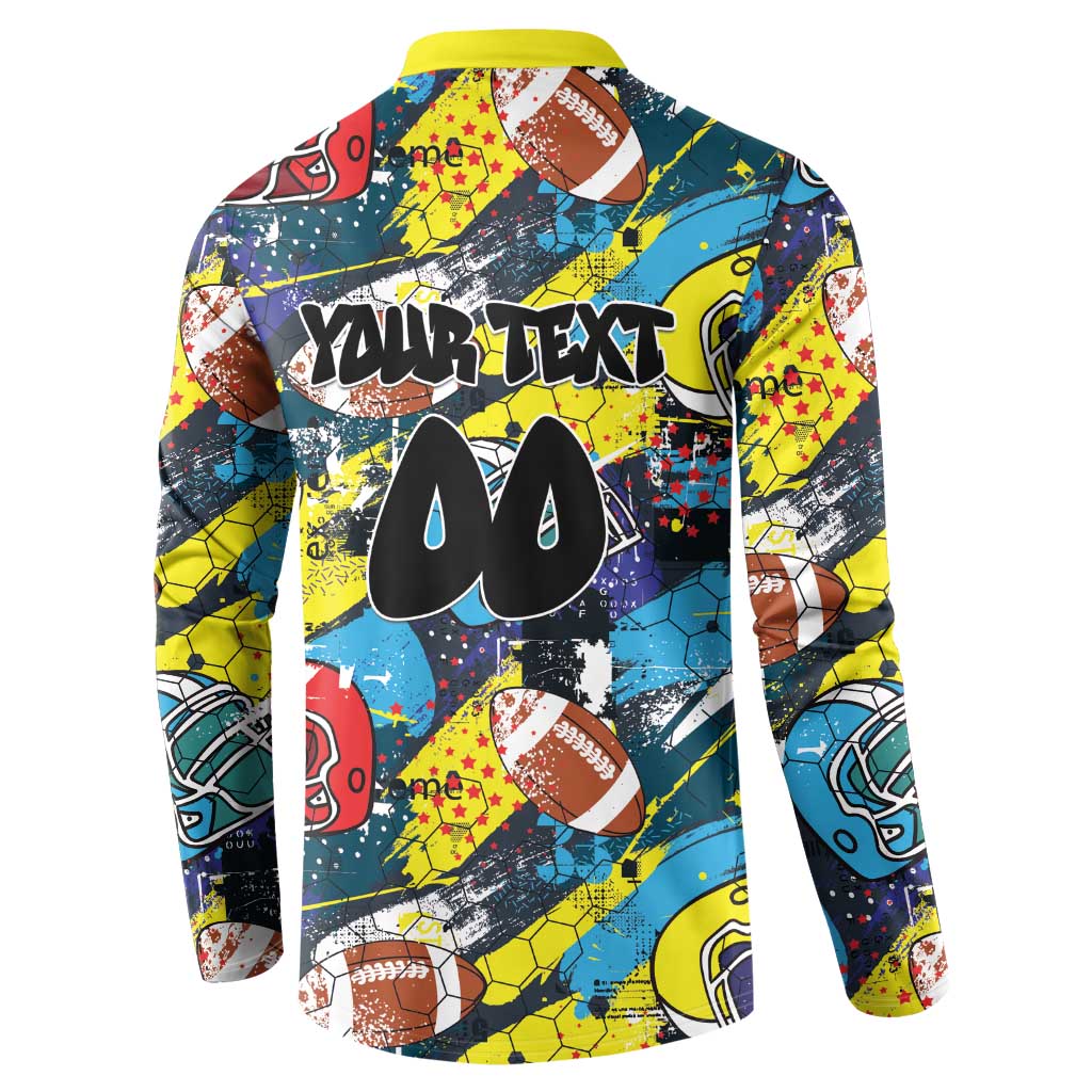 Custom American Football Graffiti Button Sweatshirt Unique Style - Wonder Print Shop