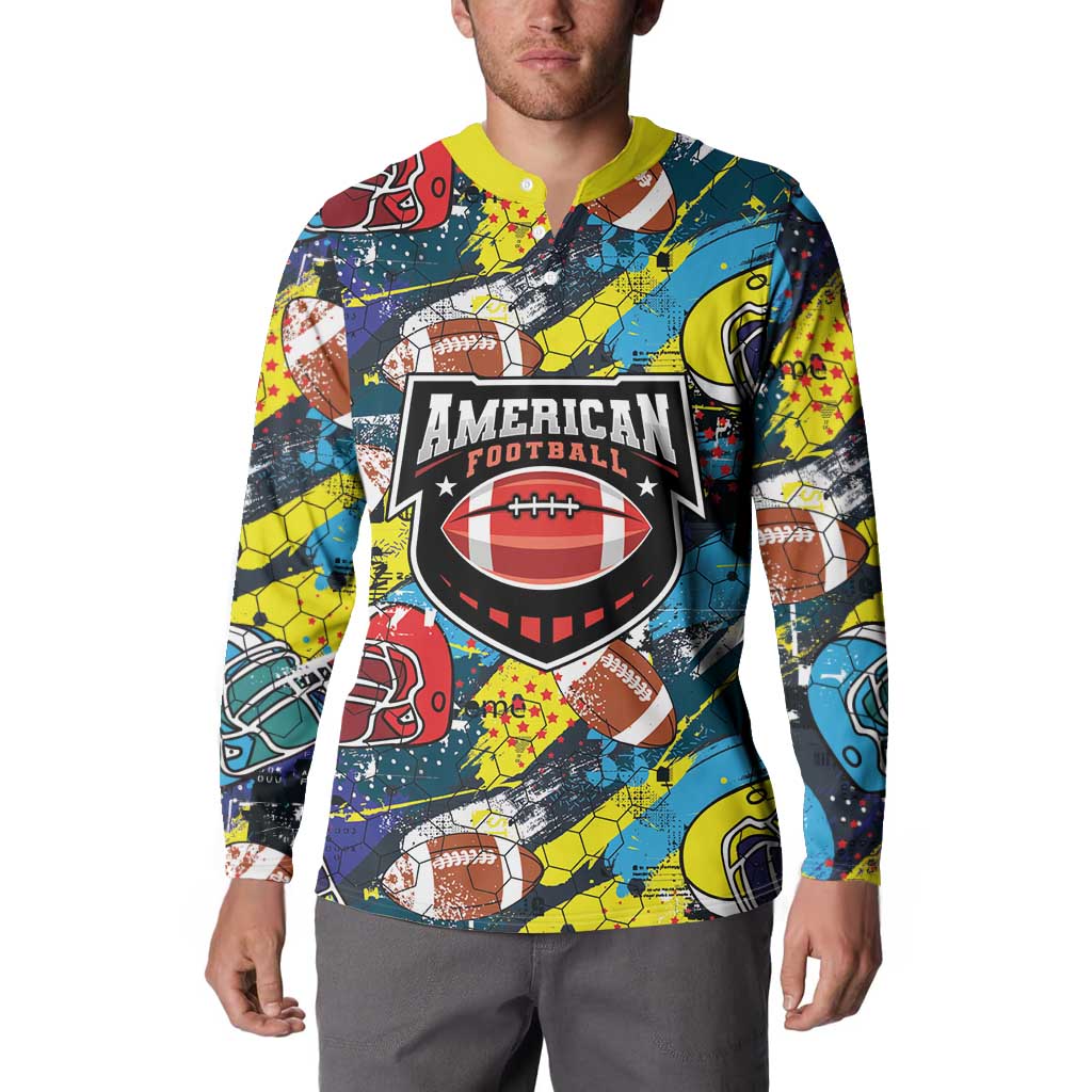 Custom American Football Graffiti Button Sweatshirt Unique Style - Wonder Print Shop