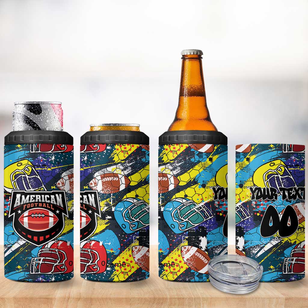 Custom American Football Graffiti 4 in 1 Can Cooler Tumbler Unique Style - Wonder Print Shop