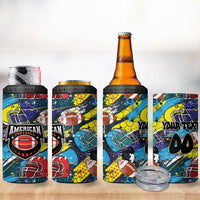 Custom American Football Graffiti 4 in 1 Can Cooler Tumbler Unique Style - Wonder Print Shop