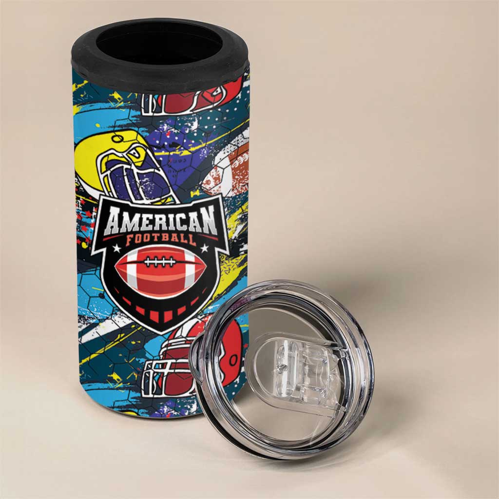 Custom American Football Graffiti 4 in 1 Can Cooler Tumbler Unique Style - Wonder Print Shop