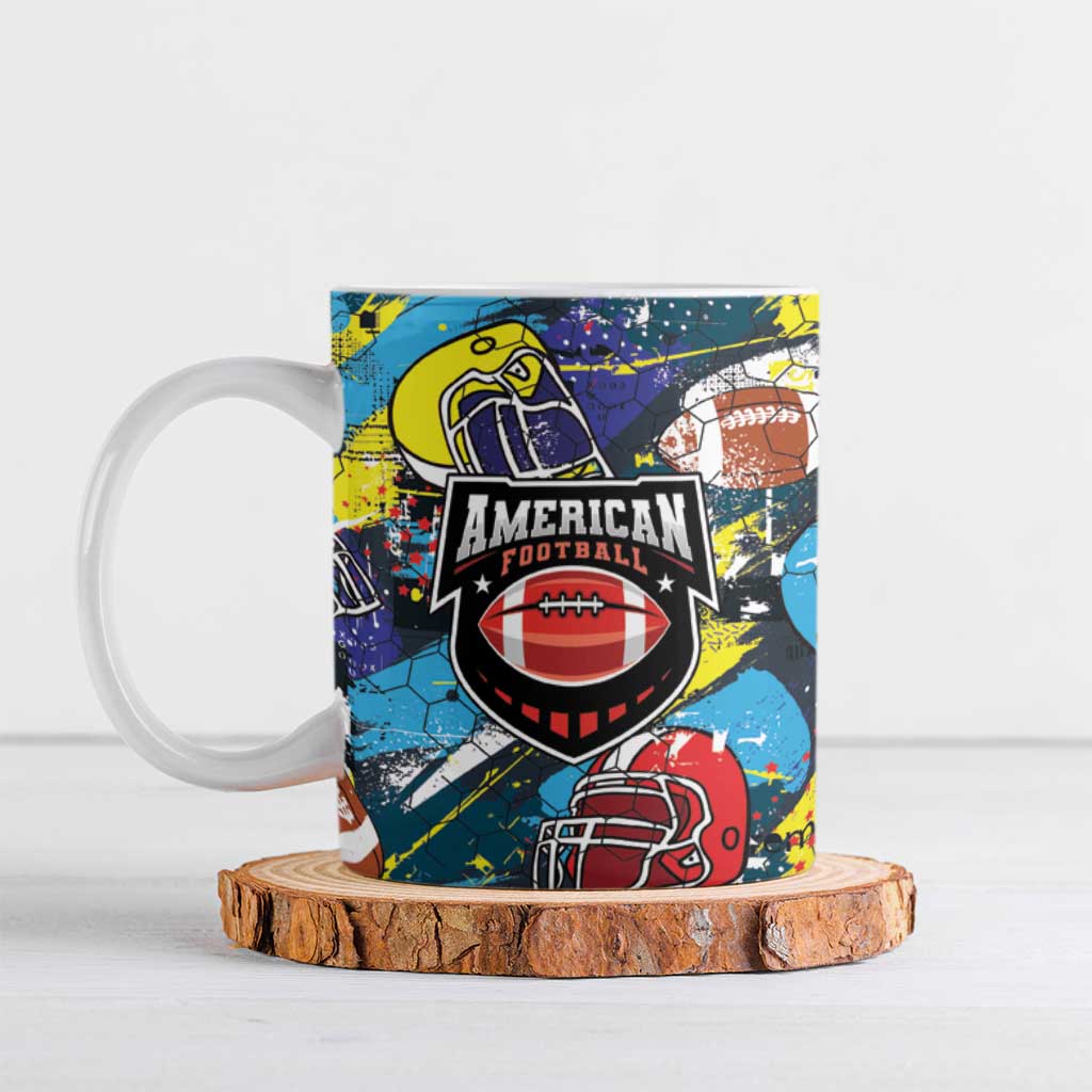 Custom American Football Graffiti Ceramic Mug Unique Style - Wonder Print Shop