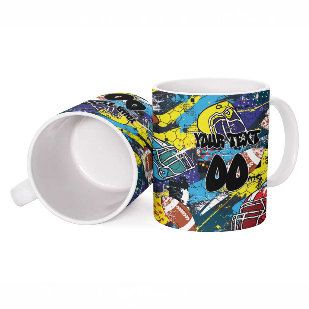 Custom American Football Graffiti Ceramic Mug Unique Style - Wonder Print Shop