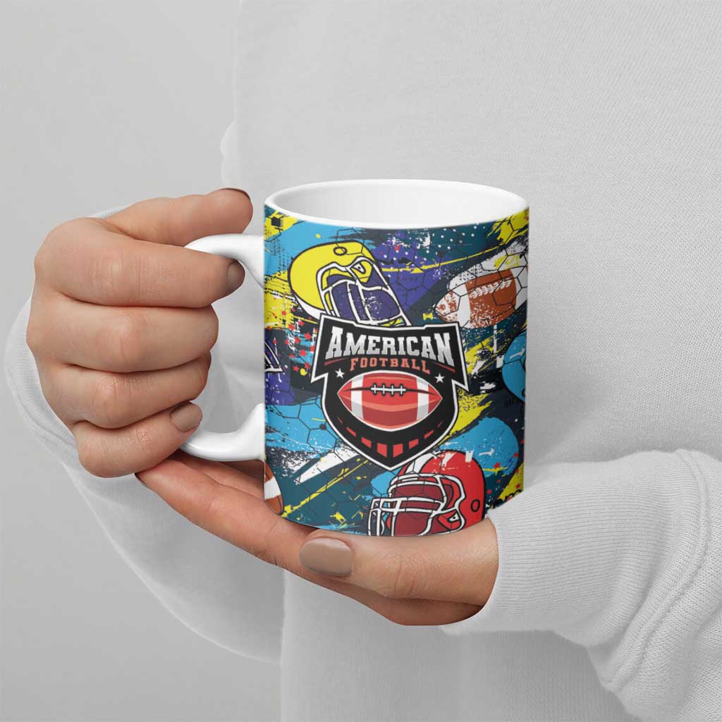 Custom American Football Graffiti Ceramic Mug Unique Style - Wonder Print Shop