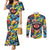 Custom American Football Graffiti Couples Matching Mermaid Dress and Long Sleeve Button Shirt Unique Style - Wonder Print Shop