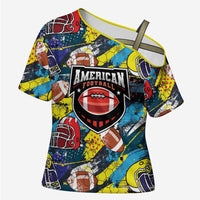 Custom American Football Graffiti Cross Shoulder Shirt Unique Style - Wonder Print Shop