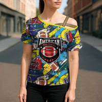 Custom American Football Graffiti Cross Shoulder Shirt Unique Style - Wonder Print Shop