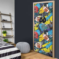 Custom American Football Graffiti Door Cover Unique Style - Wonder Print Shop