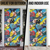 Custom American Football Graffiti Door Cover Unique Style - Wonder Print Shop