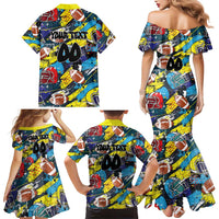 Custom American Football Graffiti Family Matching Mermaid Dress and Hawaiian Shirt Unique Style - Wonder Print Shop