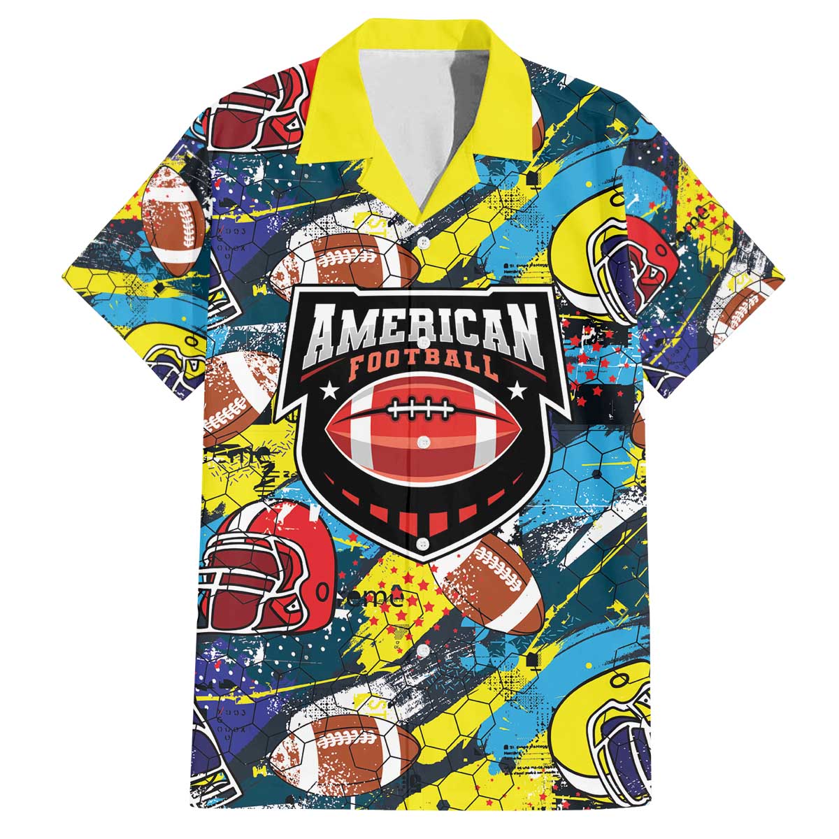 Custom American Football Graffiti Family Matching Off The Shoulder Long Sleeve Dress and Hawaiian Shirt Unique Style - Wonder Print Shop