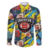 Custom American Football Graffiti Family Matching Off The Shoulder Long Sleeve Dress and Hawaiian Shirt Unique Style - Wonder Print Shop