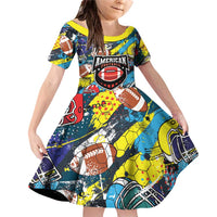 Custom American Football Graffiti Family Matching Off Shoulder Short Dress and Hawaiian Shirt Unique Style - Wonder Print Shop