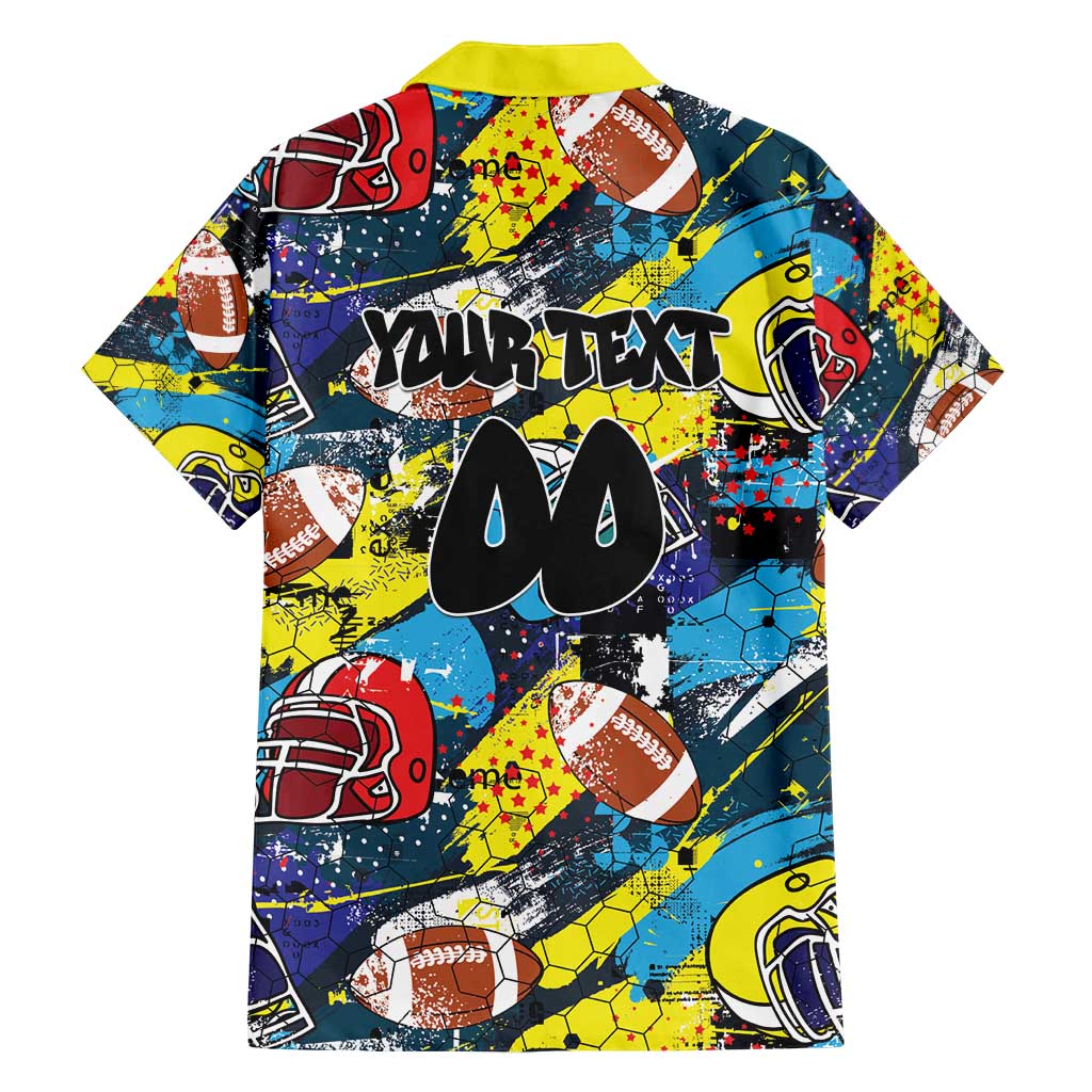 Custom American Football Graffiti Family Matching Off Shoulder Short Dress and Hawaiian Shirt Unique Style - Wonder Print Shop