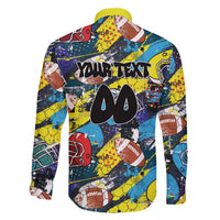 Custom American Football Graffiti Family Matching Off Shoulder Short Dress and Hawaiian Shirt Unique Style - Wonder Print Shop