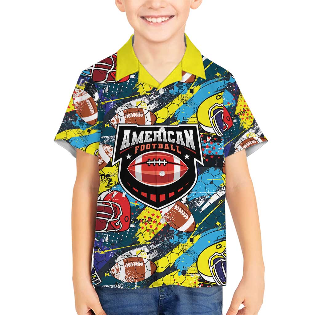 Custom American Football Graffiti Family Matching Off Shoulder Short Dress and Hawaiian Shirt Unique Style - Wonder Print Shop