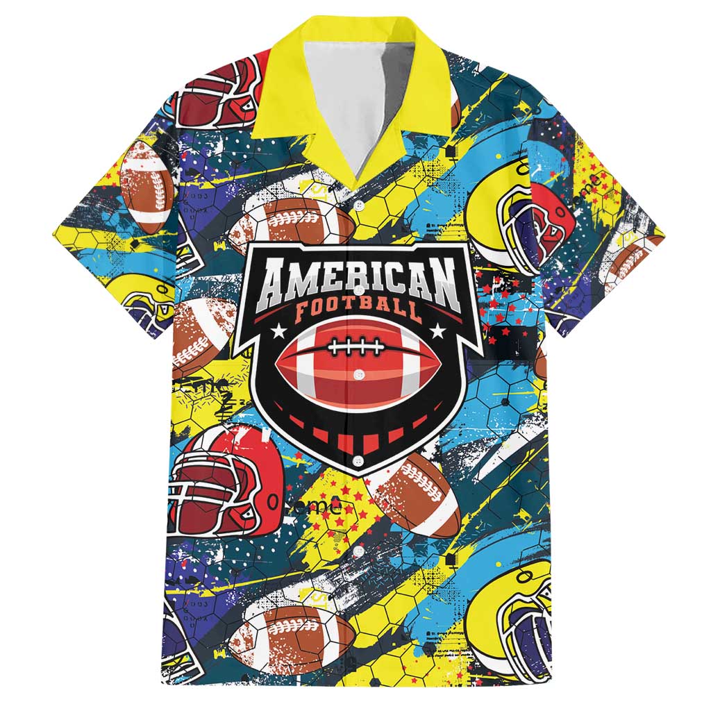 Custom American Football Graffiti Family Matching Short Sleeve Bodycon Dress and Hawaiian Shirt Unique Style - Wonder Print Shop