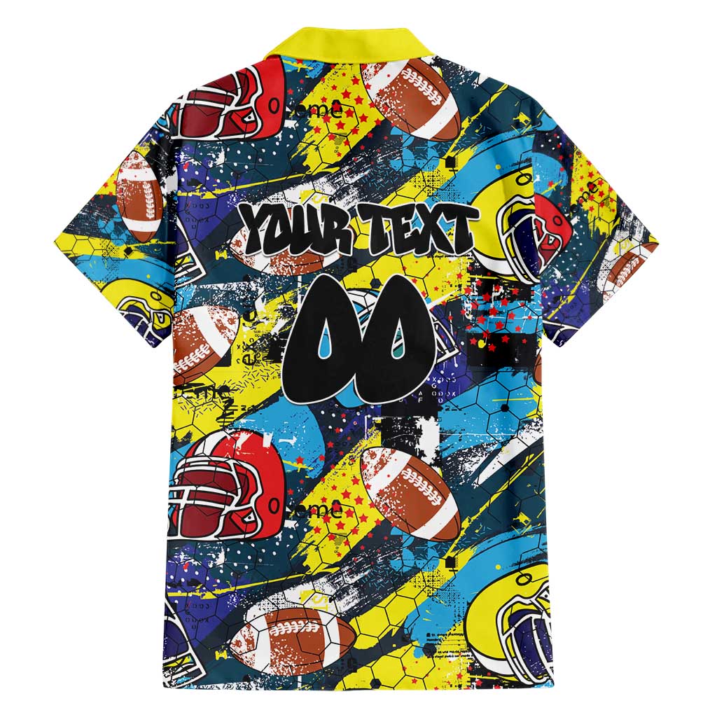 Custom American Football Graffiti Family Matching Short Sleeve Bodycon Dress and Hawaiian Shirt Unique Style - Wonder Print Shop