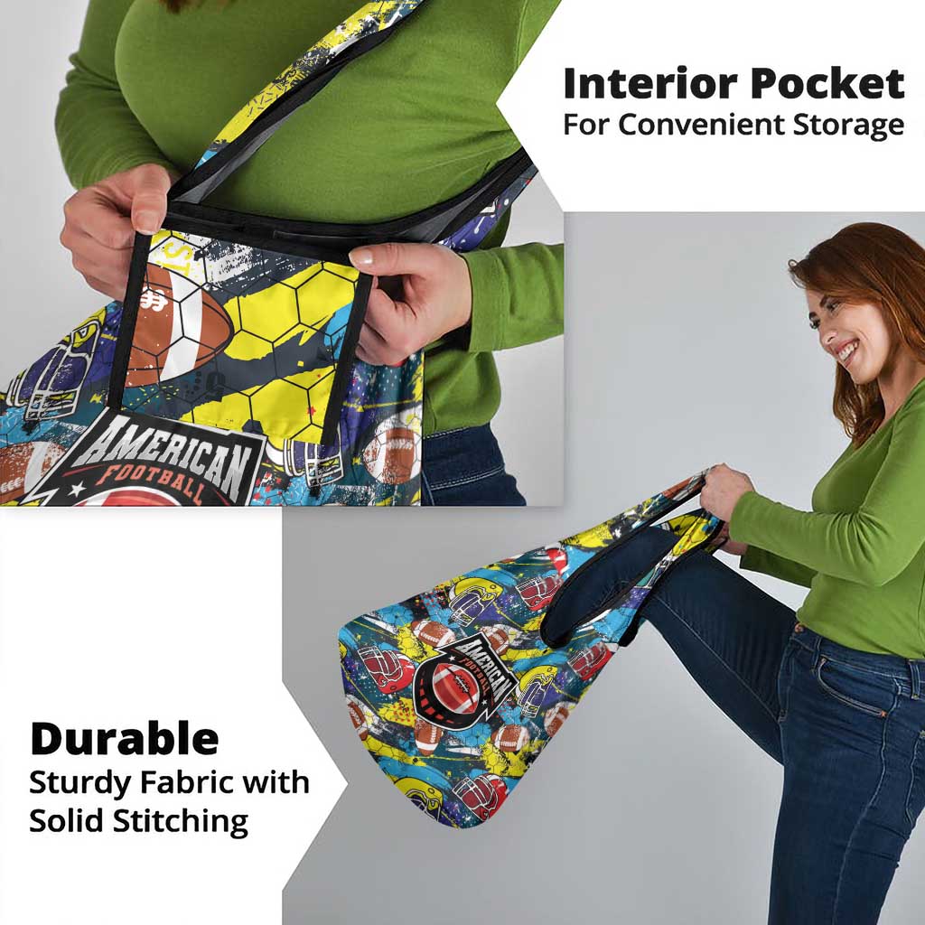 American Football Graffiti Grocery Bag Unique Style - Wonder Print Shop