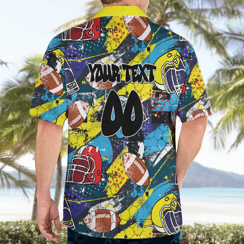 Custom American Football Graffiti Hawaiian Shirt Unique Style - Wonder Print Shop