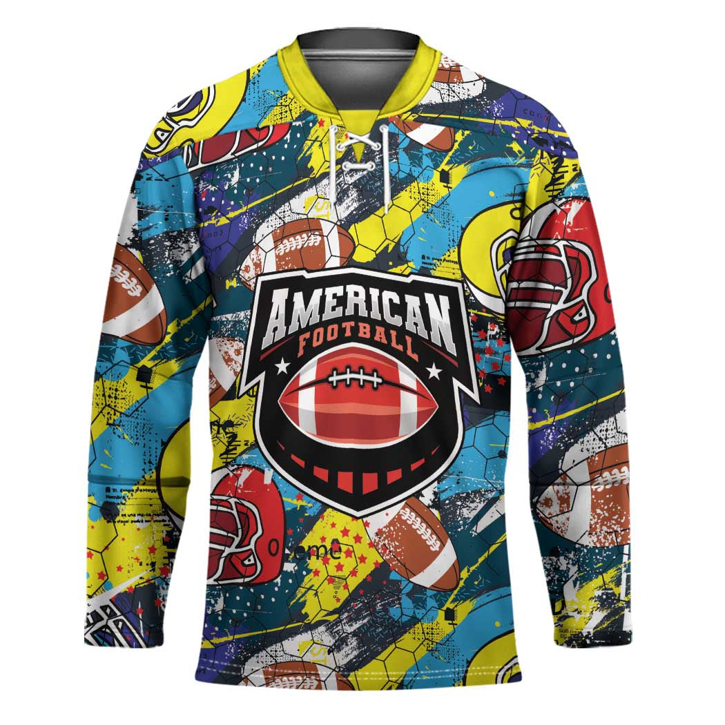 Custom American Football Graffiti Hockey Jersey Unique Style - Wonder Print Shop