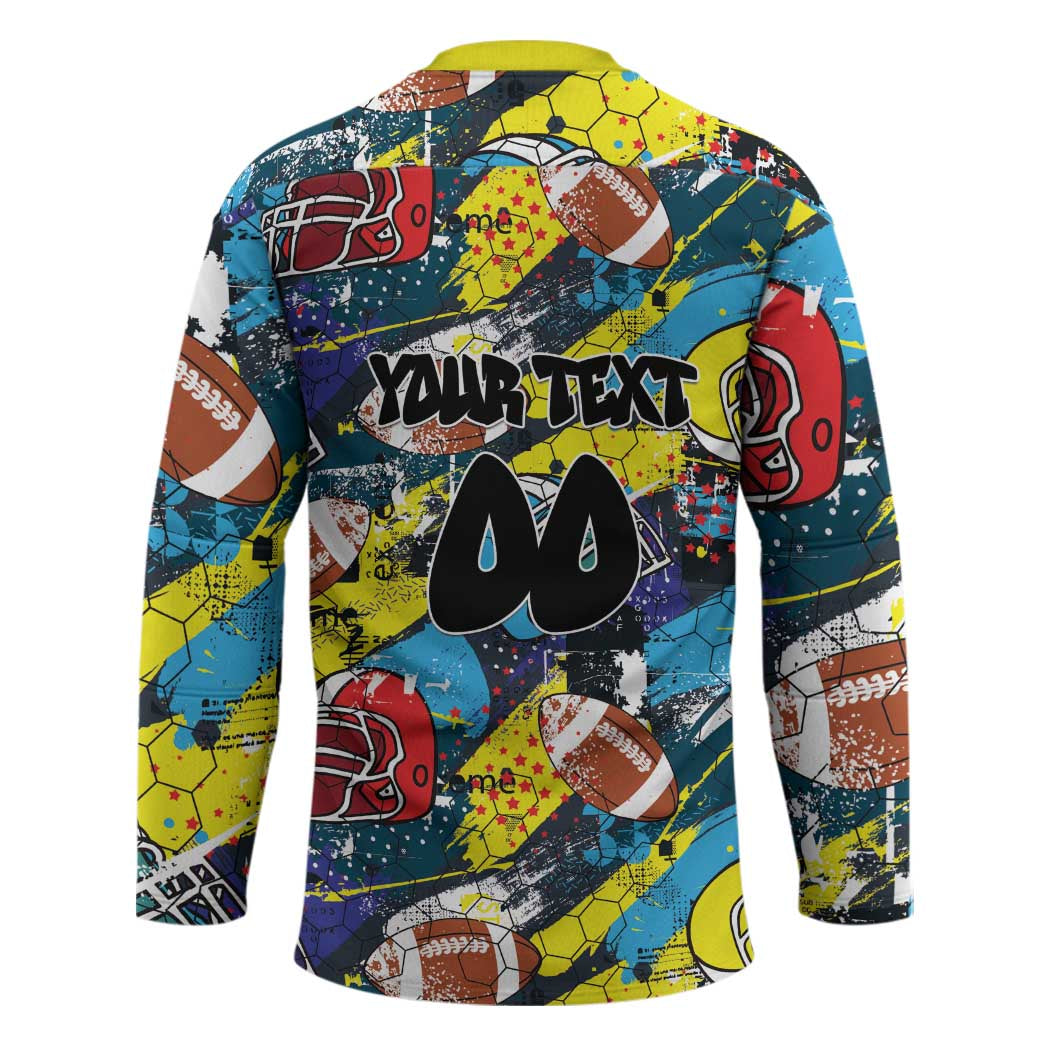 Custom American Football Graffiti Hockey Jersey Unique Style - Wonder Print Shop