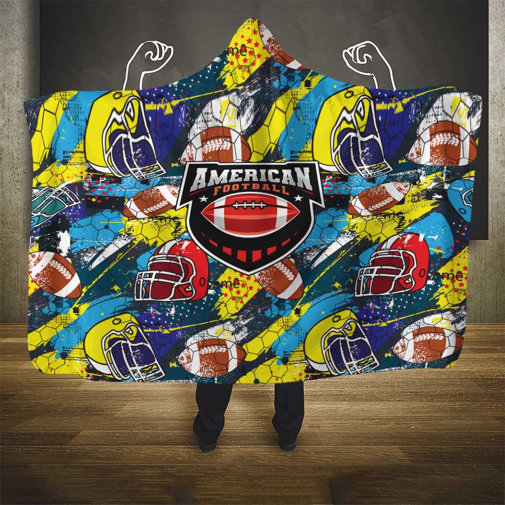 American Football Graffiti Hooded Blanket Unique Style - Wonder Print Shop