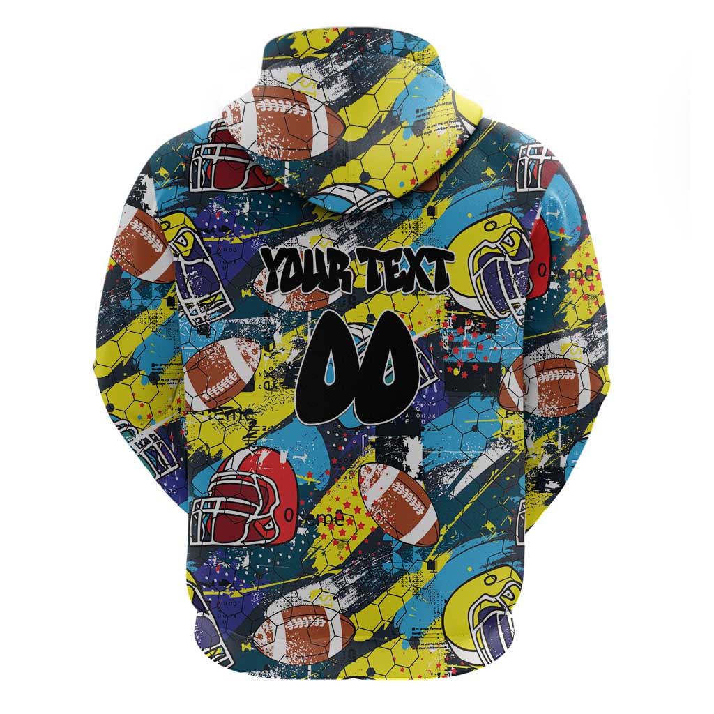 Custom American Football Graffiti Hoodie Unique Style - Wonder Print Shop