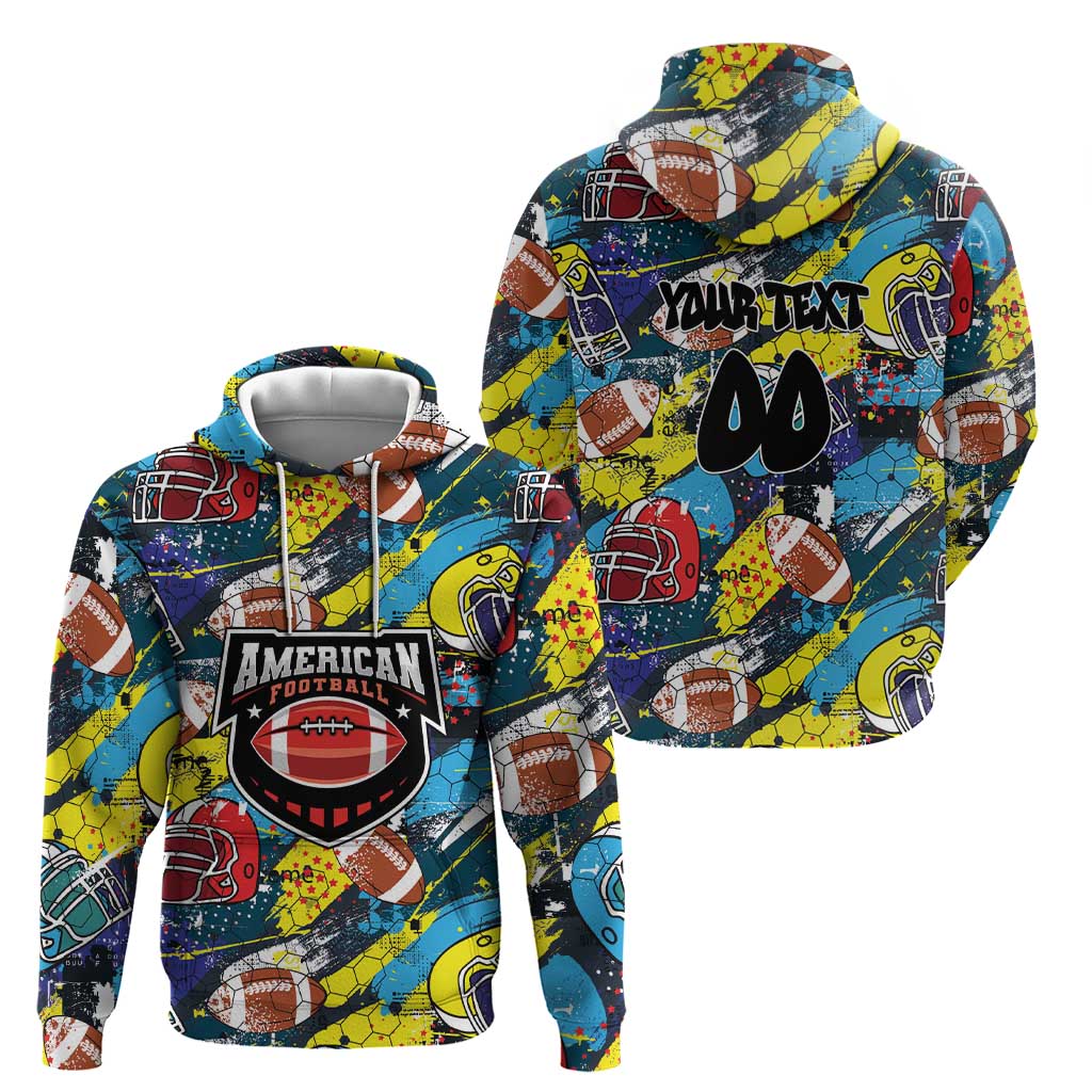 Custom American Football Graffiti Hoodie Unique Style - Wonder Print Shop