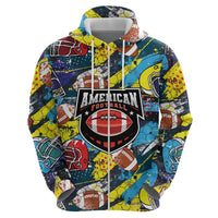 Custom American Football Graffiti Hoodie Unique Style - Wonder Print Shop