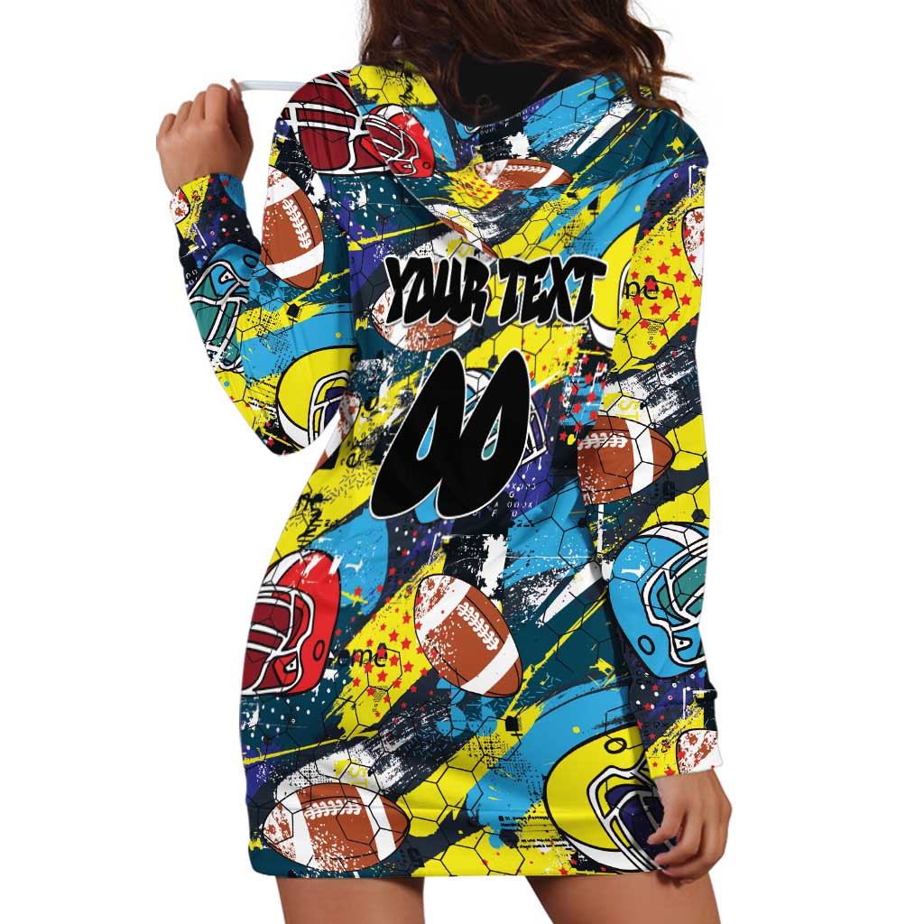 Custom American Football Graffiti Hoodie Dress Unique Style - Wonder Print Shop