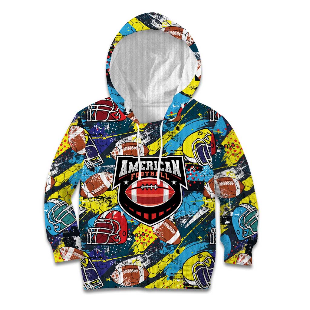 Custom American Football Graffiti Kid Hoodie Unique Style - Wonder Print Shop