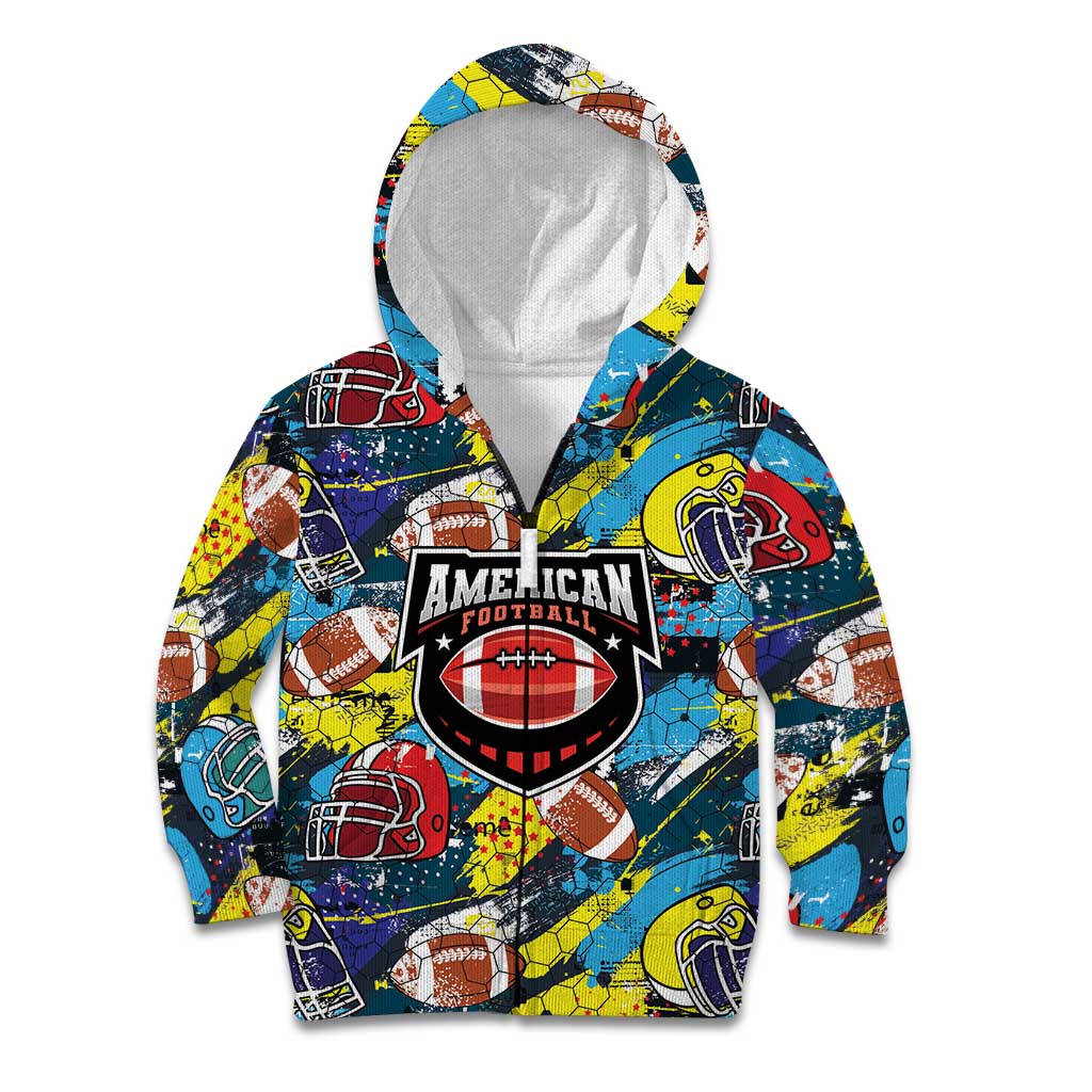 Custom American Football Graffiti Kid Hoodie Unique Style - Wonder Print Shop
