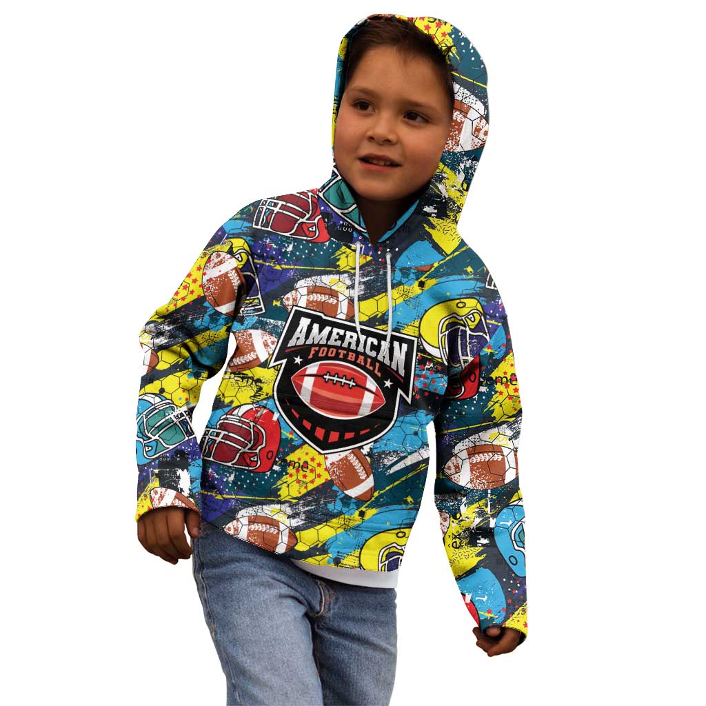 Custom American Football Graffiti Kid Hoodie Unique Style - Wonder Print Shop