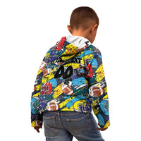 Custom American Football Graffiti Kid Hoodie Unique Style - Wonder Print Shop