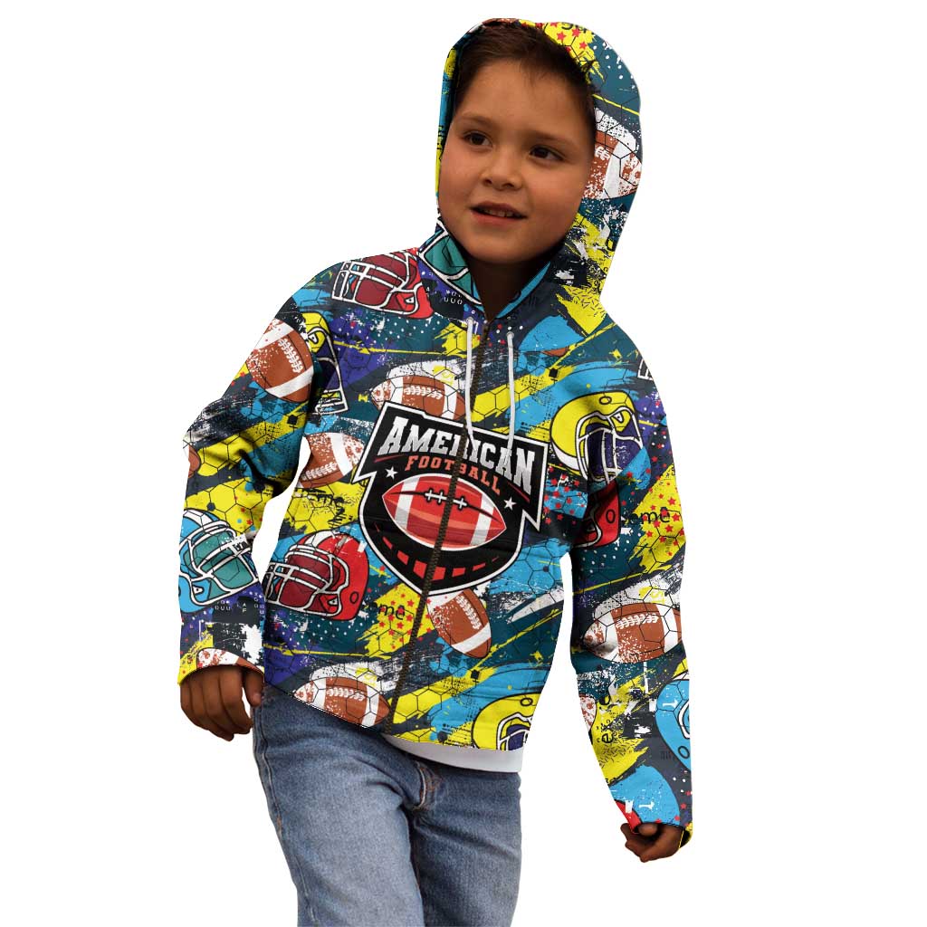 Custom American Football Graffiti Kid Hoodie Unique Style - Wonder Print Shop