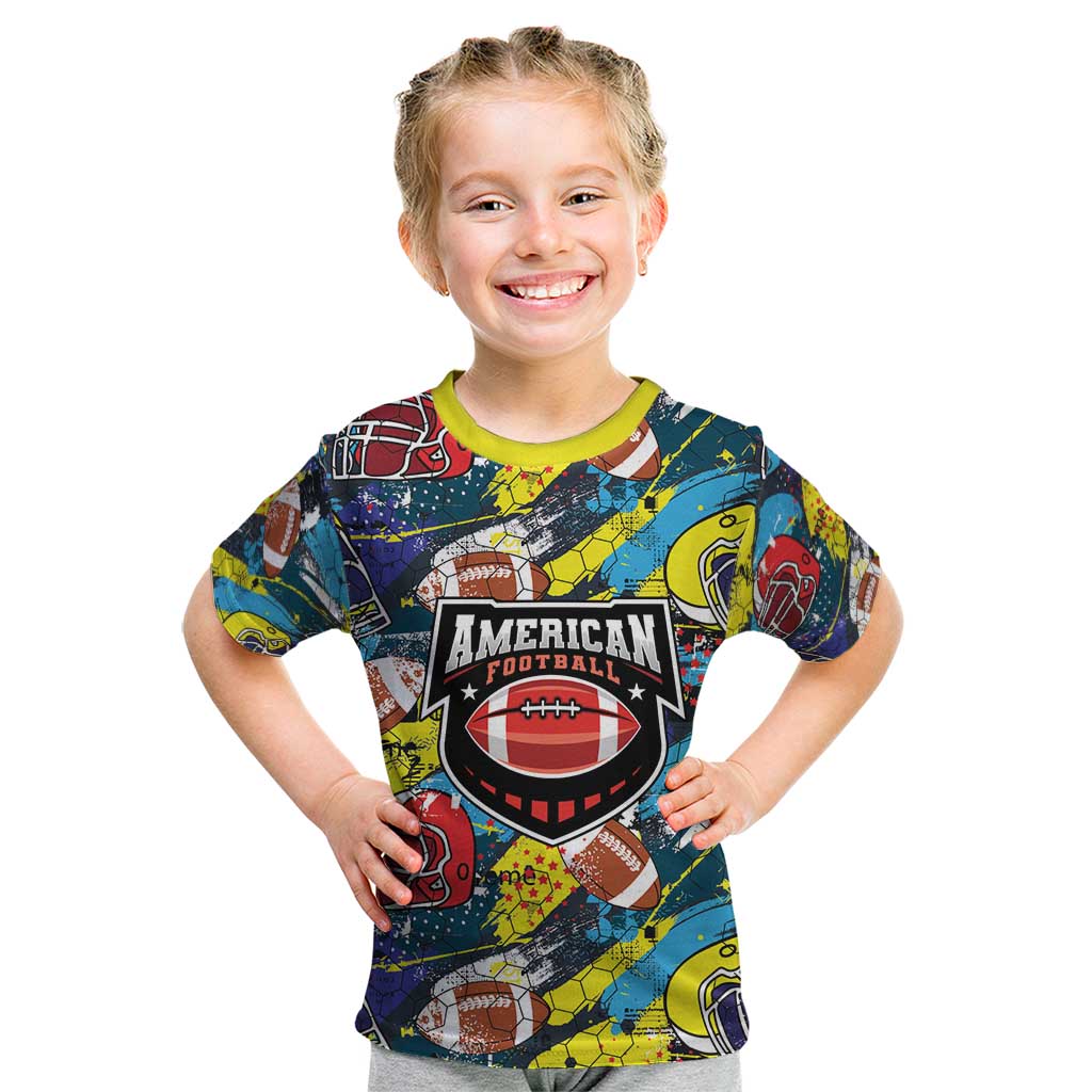 Custom American Football Graffiti Kid T Shirt Unique Style - Wonder Print Shop